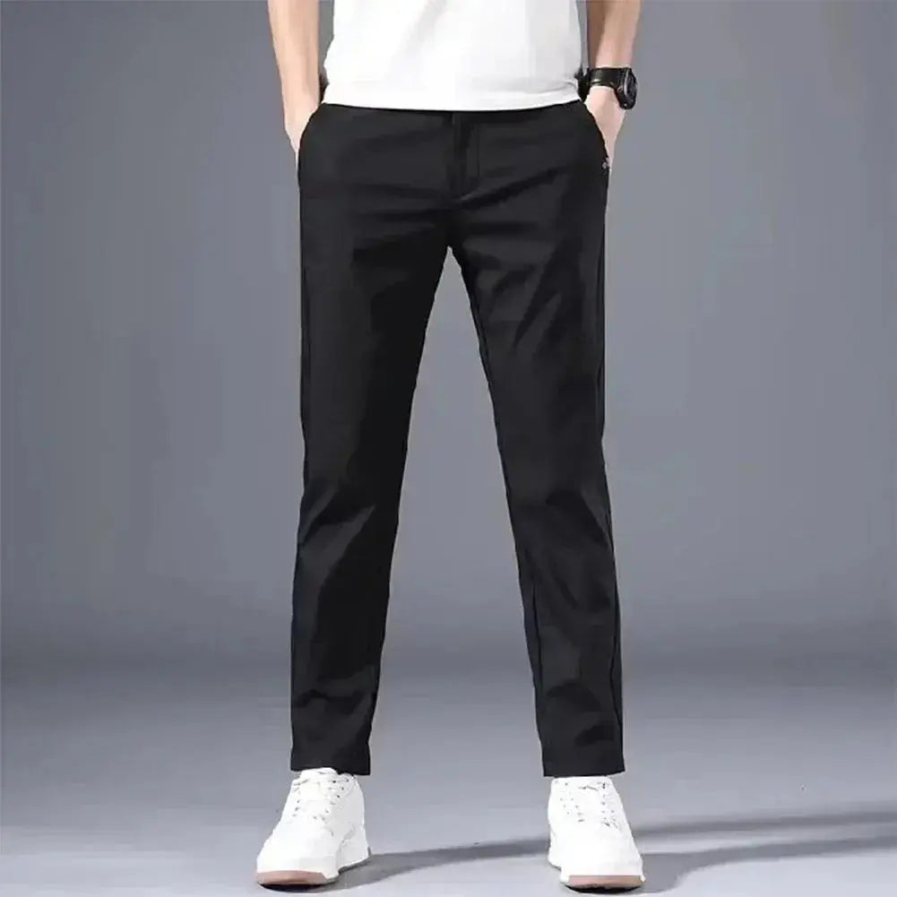 "Men's Slim Fit Chino Pants - Lightweight Summer Trousers - Classic Style with Flexibility and Comfort - Middle Waist Casual Flat Front Full Length Pants for Everyday Wear  Adomoo
