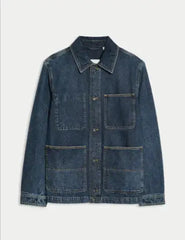 Mens Denim Jacket 100% Cotton  Adomoo