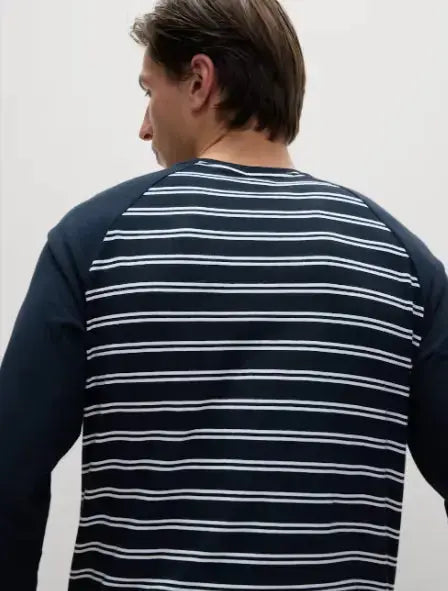 Mens Pure Cotton Striped Pyjama Set  Adomoo