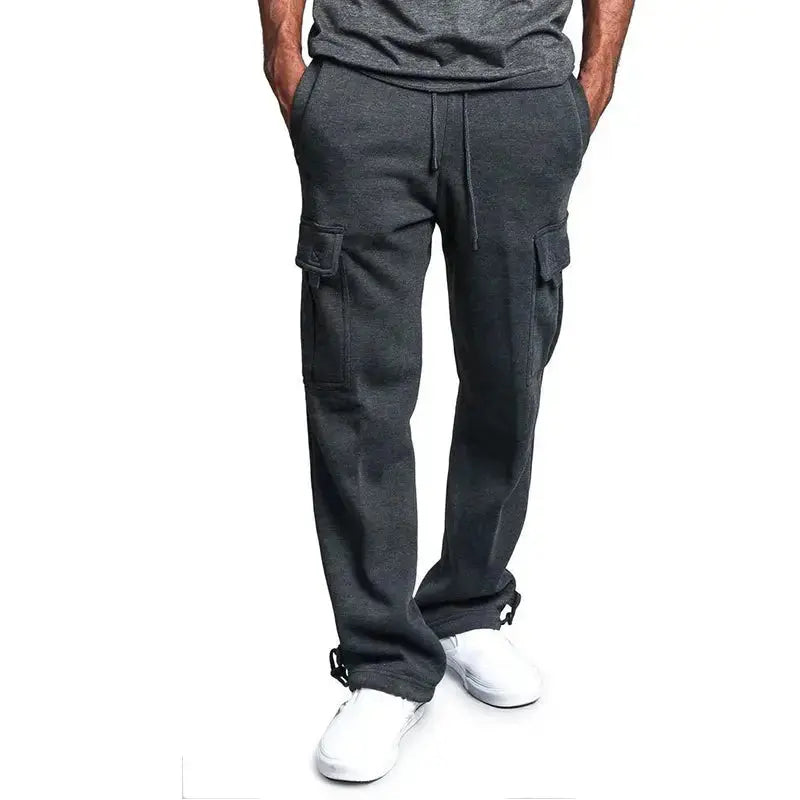 Men's Straight Fit Joggers – Oversized Multi-Pocket Sweatpants for Sports & Streetwear  Adomoo