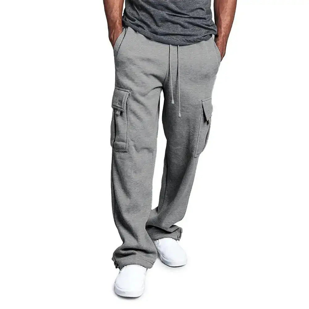 Men's Straight Fit Joggers – Oversized Multi-Pocket Sweatpants for Sports & Streetwear  Adomoo