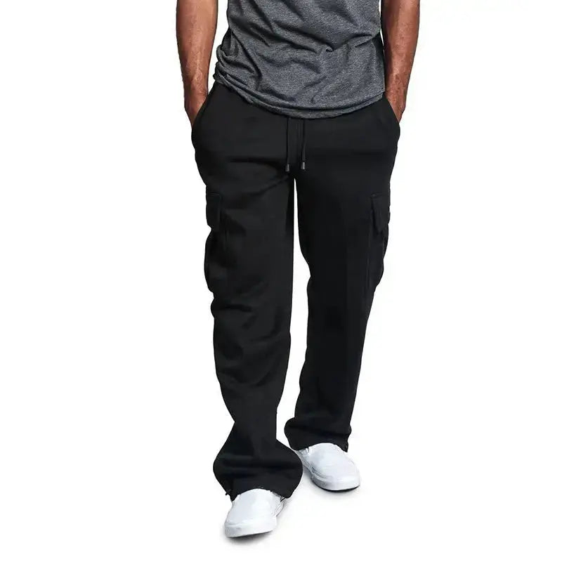 Men's Straight Fit Joggers – Oversized Multi-Pocket Sweatpants for Sports & Streetwear  Adomoo