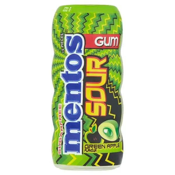 Mentos Sour Gum Green Apple Flavour 30g (Case of 10)  Adomoo