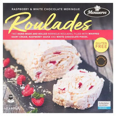 Menuserve Raspberry & White Chocolate Meringue Roulades 2 x 600g  Adomoo