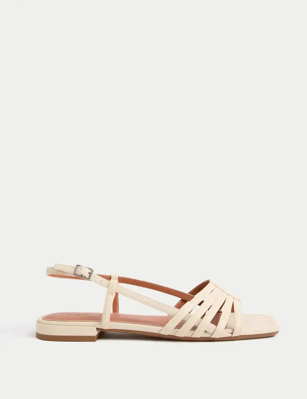 Marks and Spencer Metallic Strappy Flat Square Toe Sandals  Adomoo