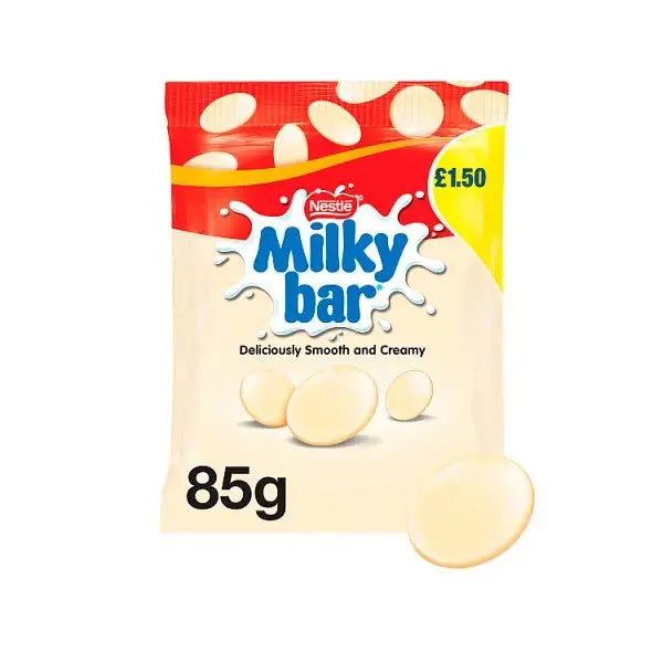 Milkybar Giant Buttons White Chocolate Sharing Bag 85g (Case of 12)  Adomoo