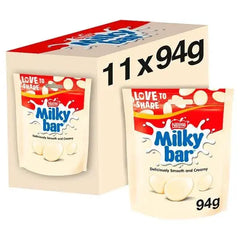 Milkybar Giant Buttons White Chocolate Sharing Bag 94g (Case of 11)  Adomoo