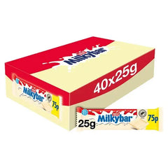 Milkybar White Chocolate Bar 25g PMP 75p (Case of 40)  Adomoo