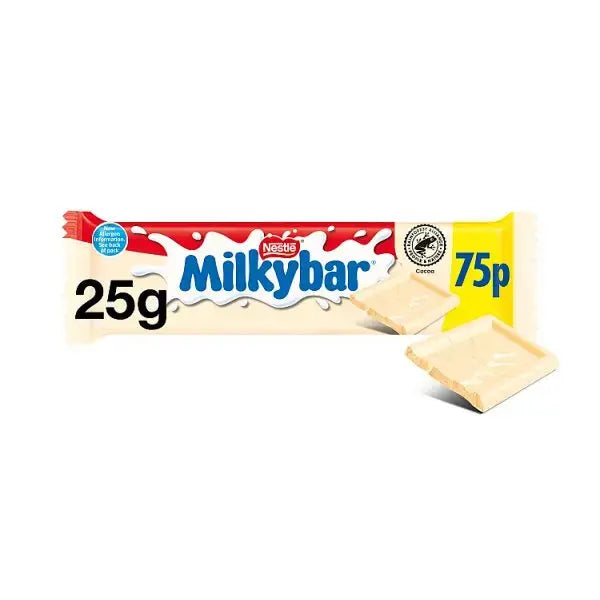 Milkybar White Chocolate Bar 25g PMP 75p (Case of 40)  Adomoo