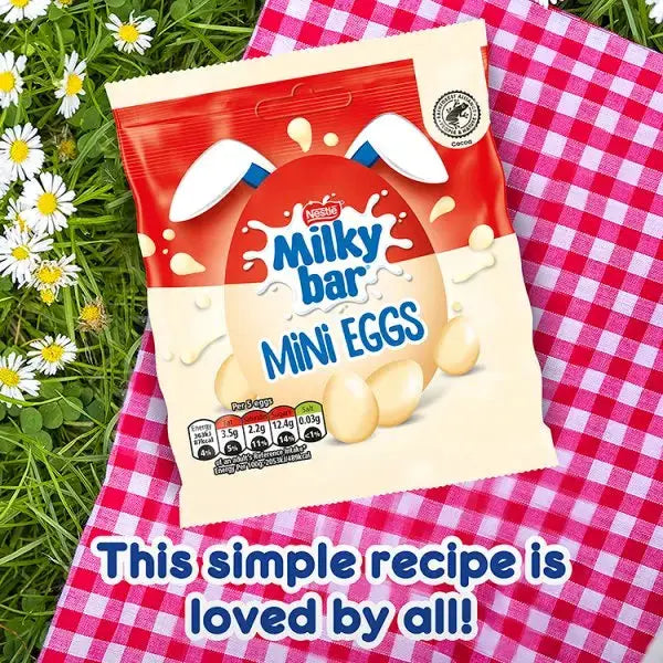 Milkybar White Chocolate Easter Mini Eggs Sharing Bag 80g (Case of 13)  Adomoo
