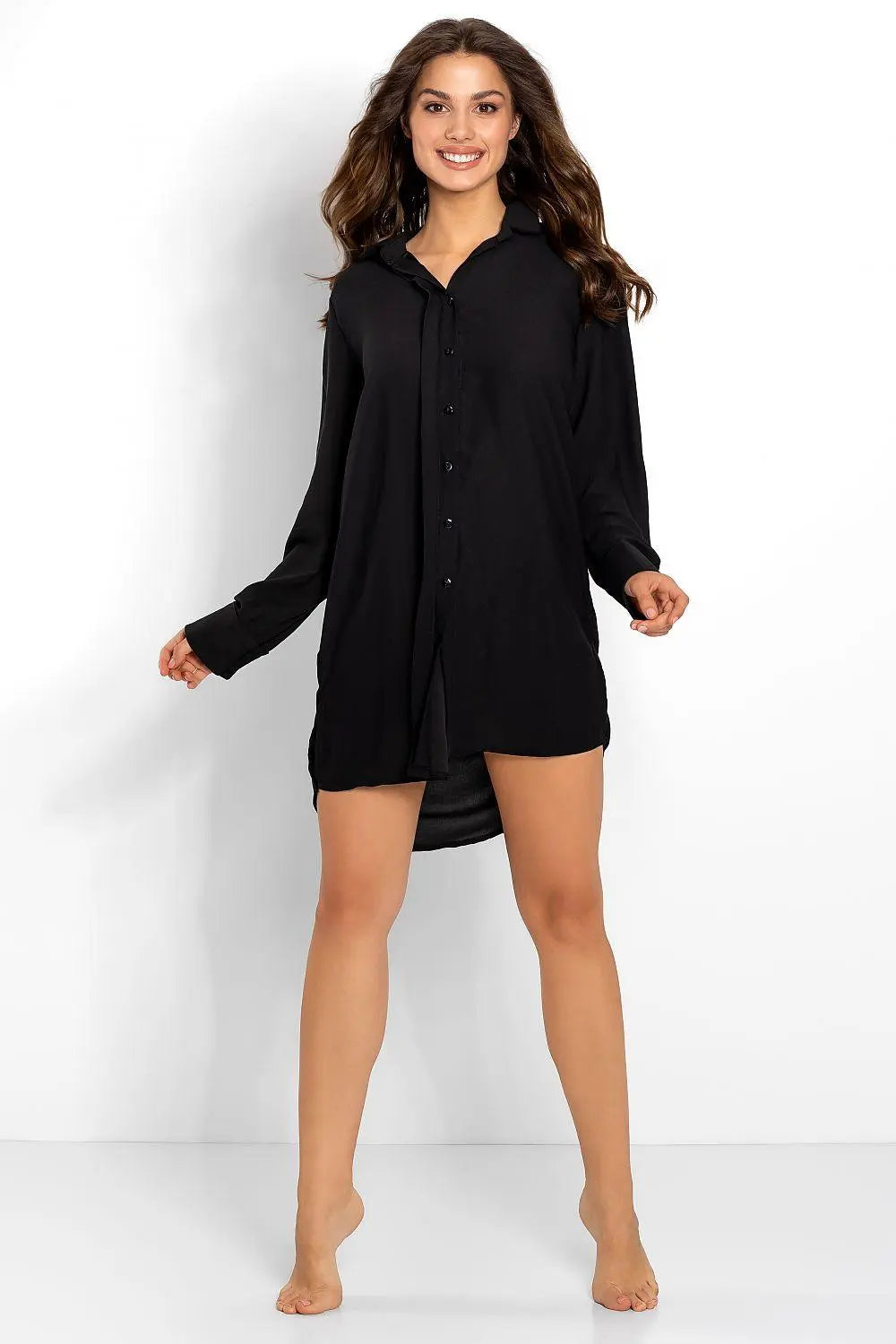 Momenti Per Me button closure long sleeve nightgown  Adomoo
