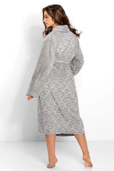 Momenti Per Me gray color womens bathrobe  Adomoo