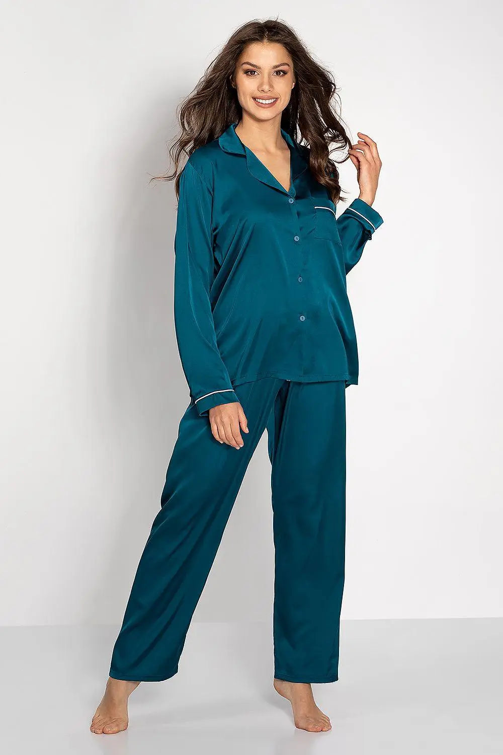 Momenti Per Me long-sleeve blouse and long pants womens pajamas  Adomoo
