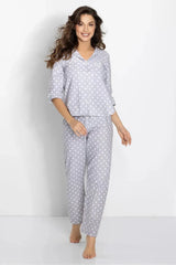 Momenti Per Me modern long pants and shirt womens pajamas  Adomoo