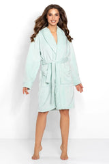 Momenti Per Me pockets and tie belt bathrobe  Adomoo