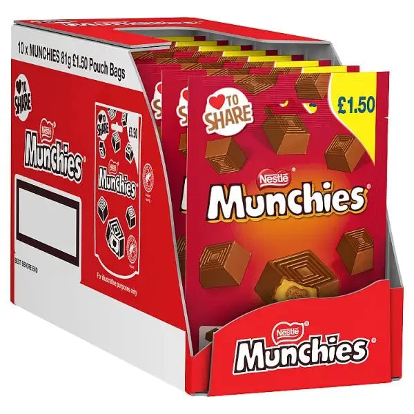 Munchies Milk Chocolate & Caramel Share Bag 81g (Case of 10)  Adomoo