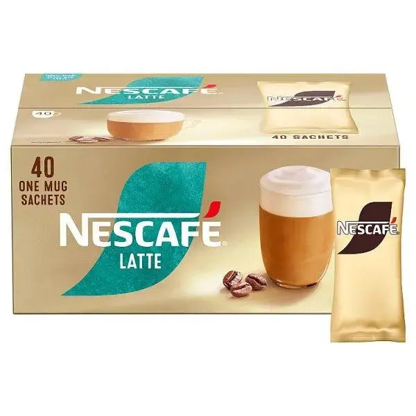 NESCAFE Latte Instant Coffee Sachets - 40 x 18g  Adomoo