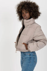 NM long sleeves short zippered quilted jacket  Adomoo