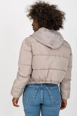NM long sleeves short zippered quilted jacket  Adomoo