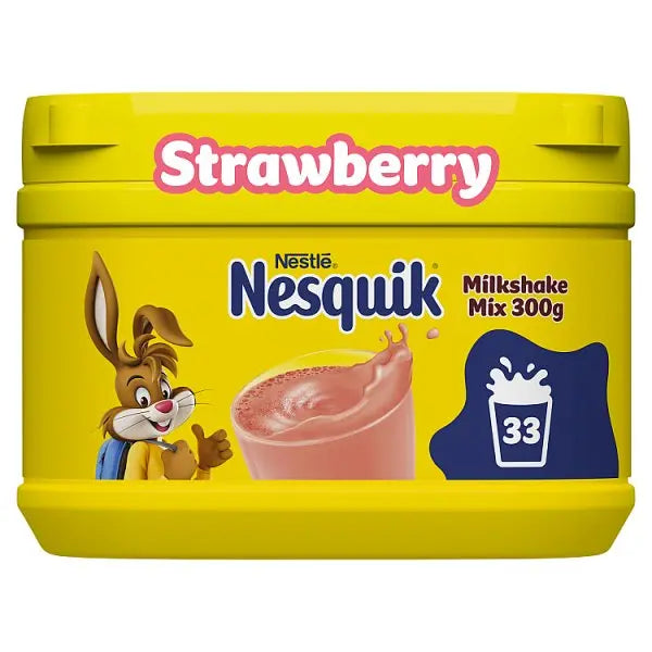 Nesquik Strawberry flavoured milkshake powder 300g tub (Case of 10)  Adomoo