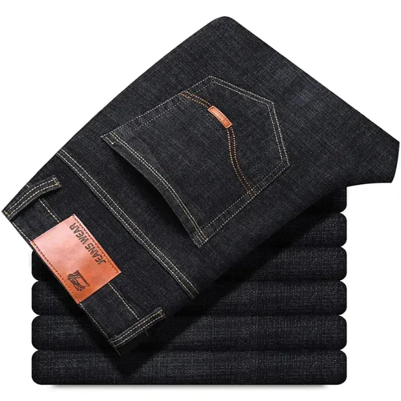 Men's Soft Business Denim Trousers – Light Luxury Stretch Slim Fit  Adomoo