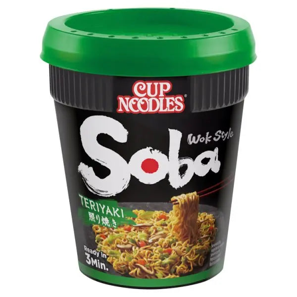 Nissin Soba Teriyaki Instant Wok Style Noodles Pot 90g (Case of 8)  Adomoo