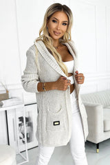 Numoco cardigan warm bedspread with hood, pockets and a patch  Adomoo