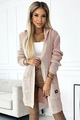Numoco cardigan warm bedspread with hood, pockets and a patch  Adomoo