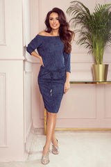 Numoco dark denim color sporty dress  Adomoo