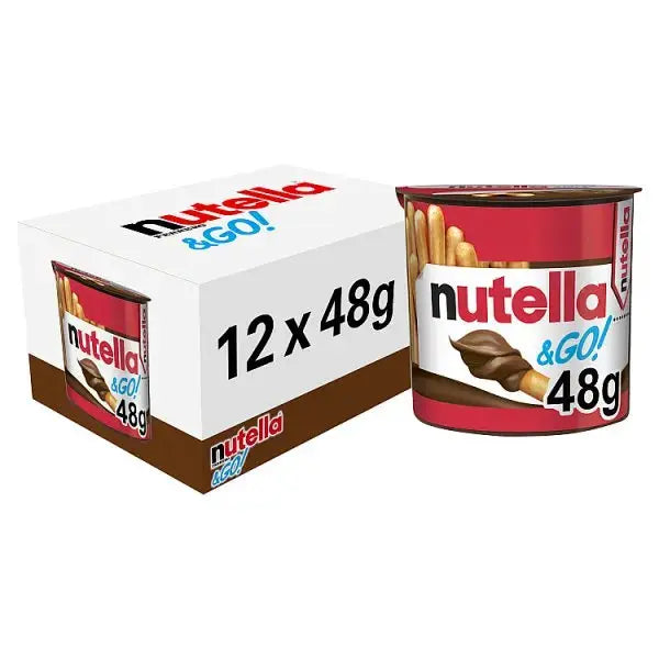 Nutella & Go! Hazelnut Chocolate Spread and Breadsticks Snack Pot 48g (Case of 12)  Adomoo