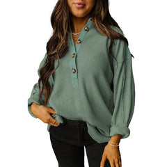 Pullover Round Neck Long Sleeves Top Women's European And American Loose Sweater  Adomoo