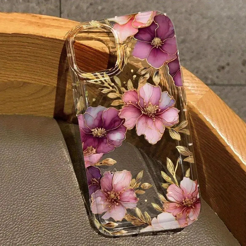 Purple Flowers Applicable To 12promax Air Spring Phone Case  Adomoo