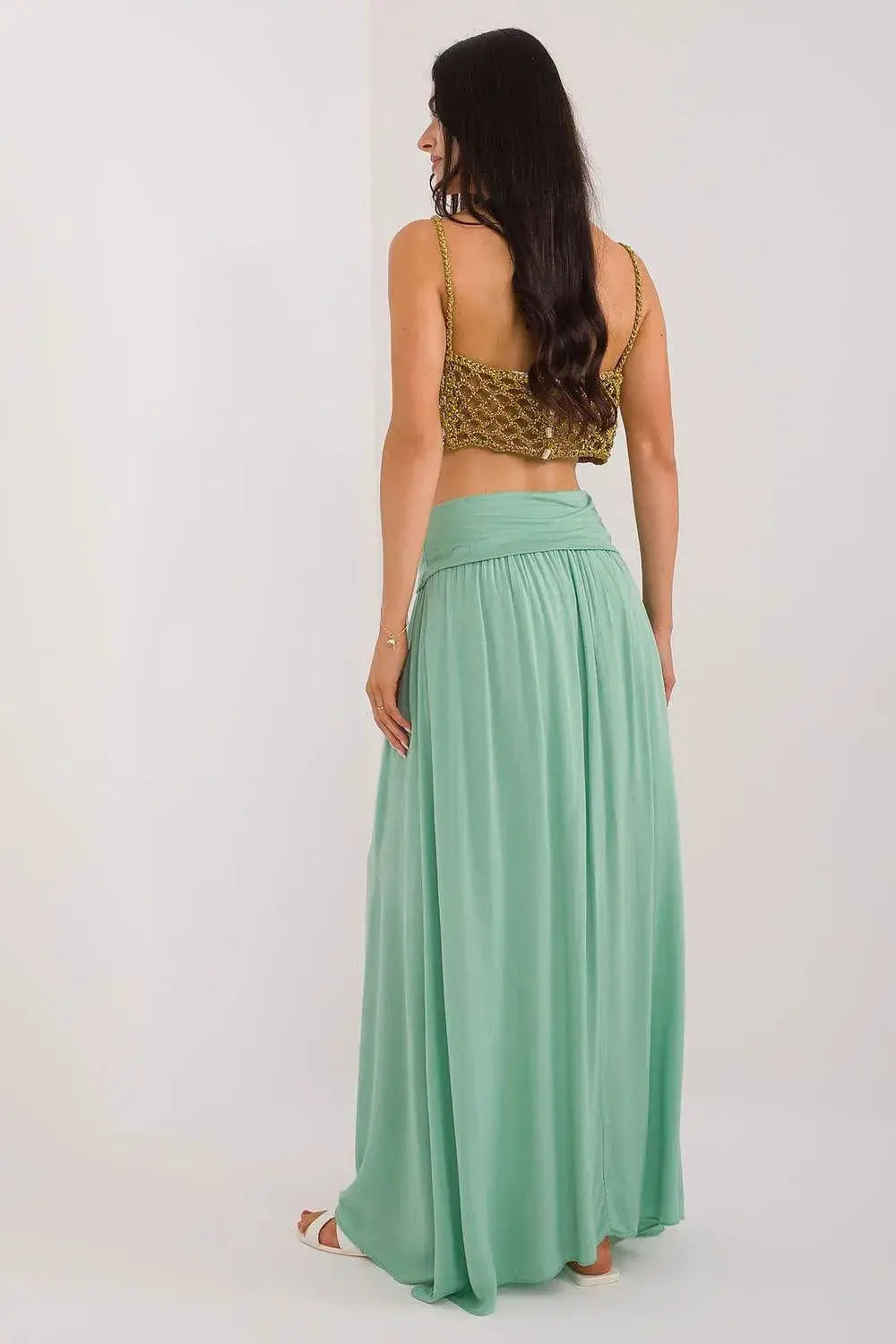 Och Bella smooth, solid material casual maxi skirt  Adomoo