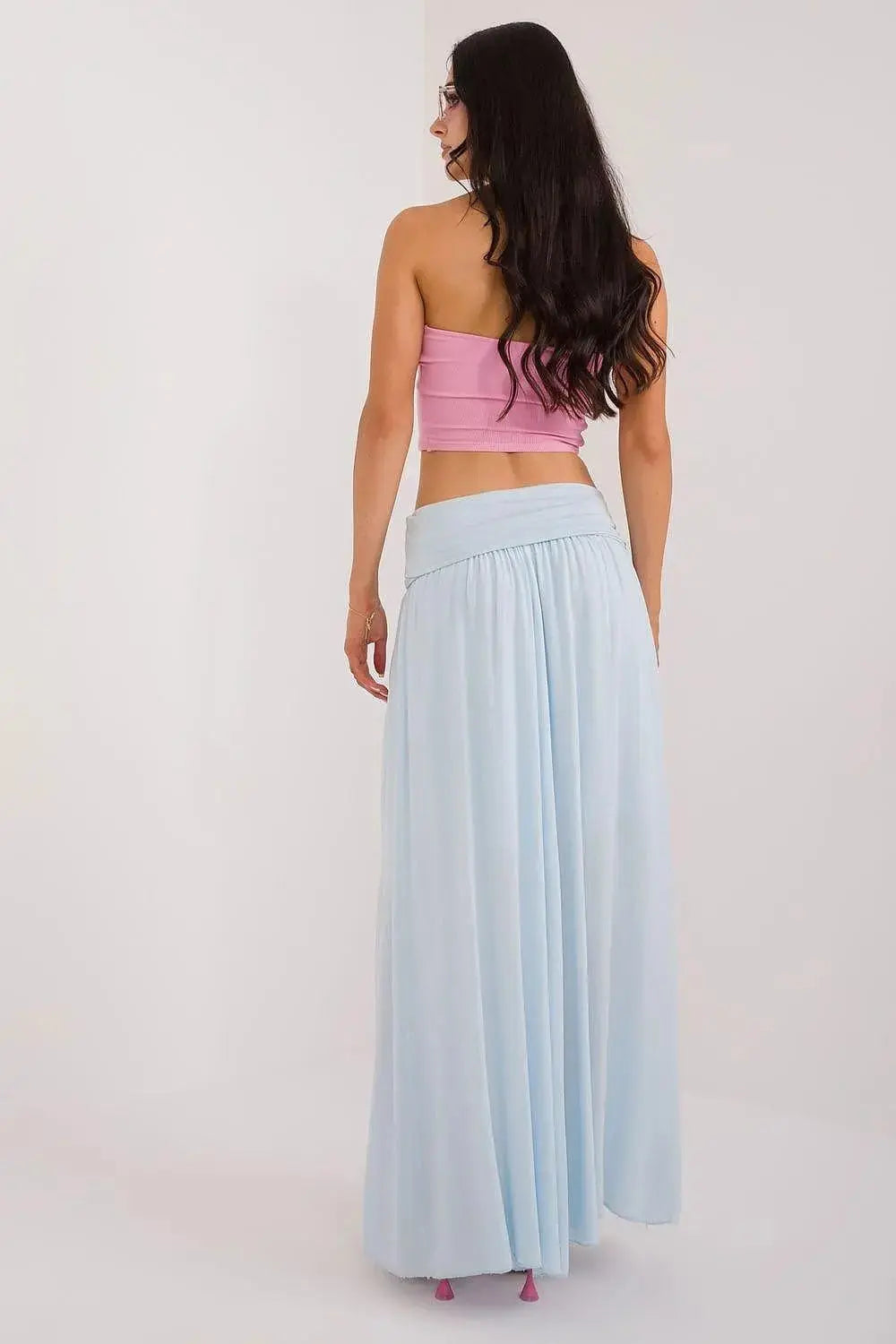Och Bella smooth, solid material casual maxi skirt  Adomoo