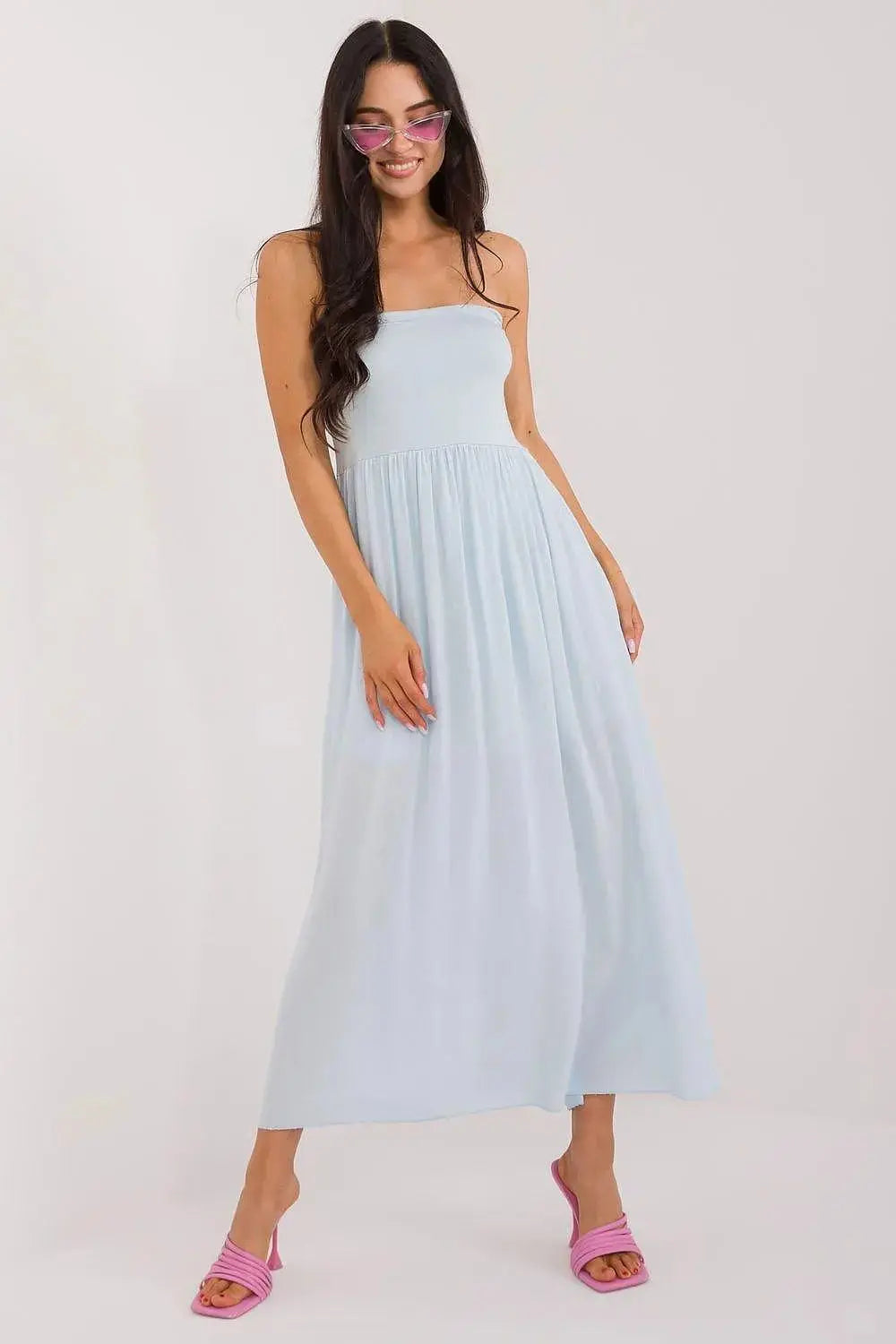 Och Bella smooth, solid material casual maxi skirt  Adomoo