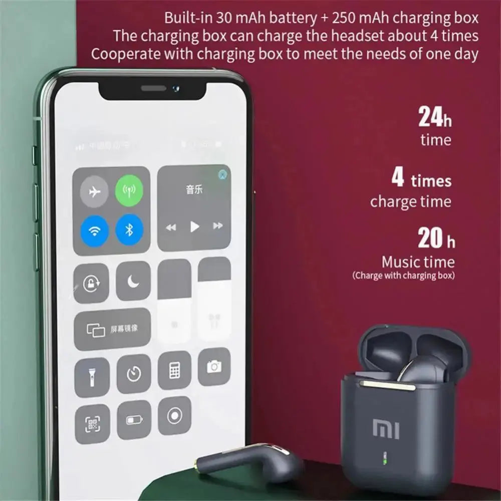 Xiaomi J18 TWS Wireless Earphones: Bluetooth In-Ear Headphones with Mic, Touch Control & Stereo Sound for Sports/Gaming  Adomoo