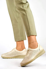 PRIMO soft beige elegant semi-boots  Adomoo