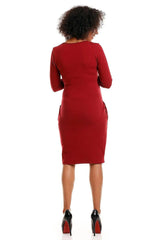 PeeKaBoo boat neckline knitted dress  Adomoo