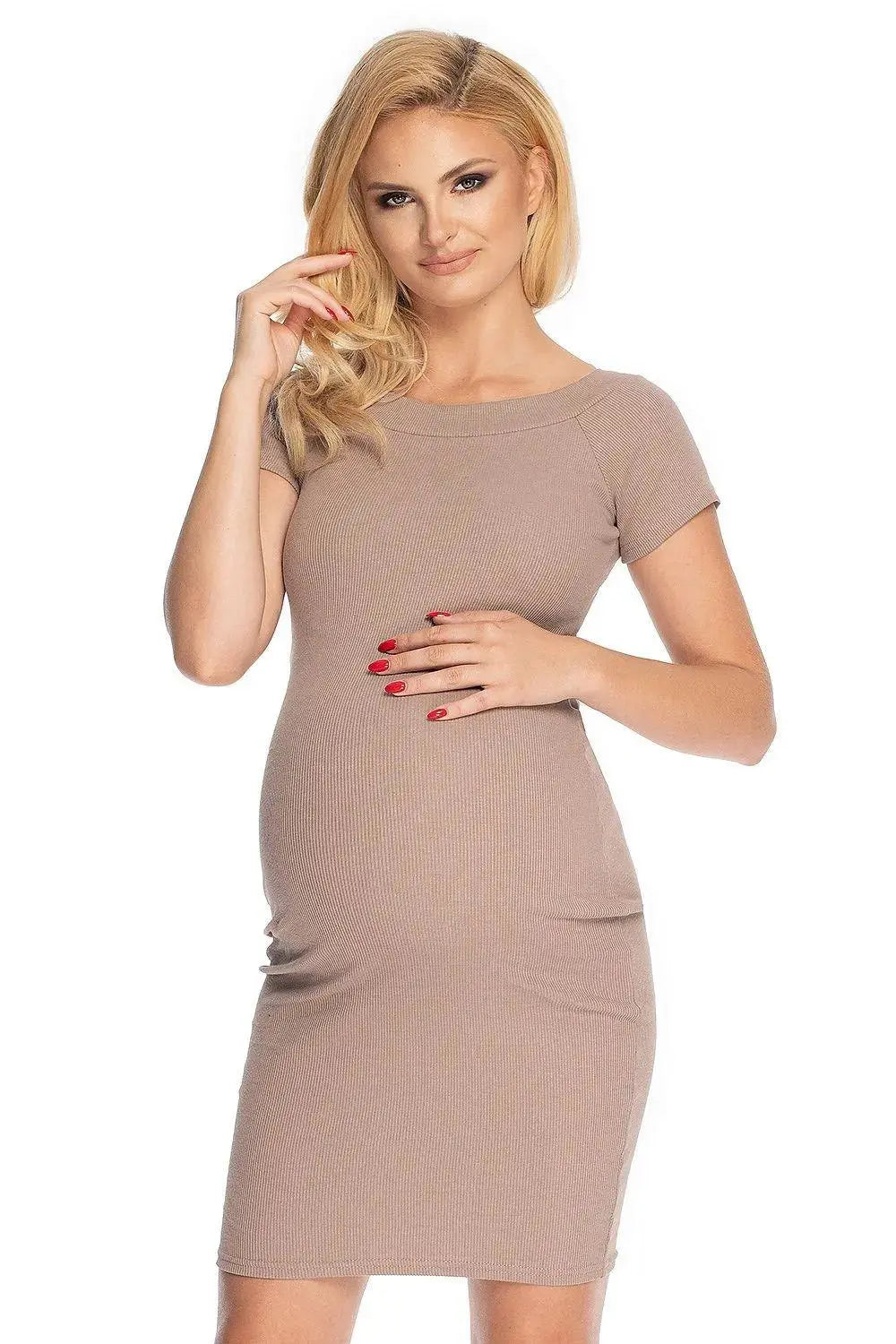 PeeKaBoo classic cut long sleeves maternity dress  Adomoo