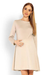 PeeKaBoo loose-fitting long sleeves pregnancy dress  Adomoo