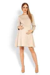 PeeKaBoo loose-fitting long sleeves pregnancy dress  Adomoo