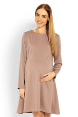PeeKaBoo loose-fitting long sleeves pregnancy dress  Adomoo