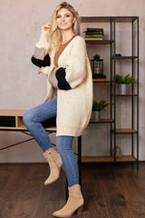PeeKaBoo looser cut, unbuttoned cardigan  Adomoo