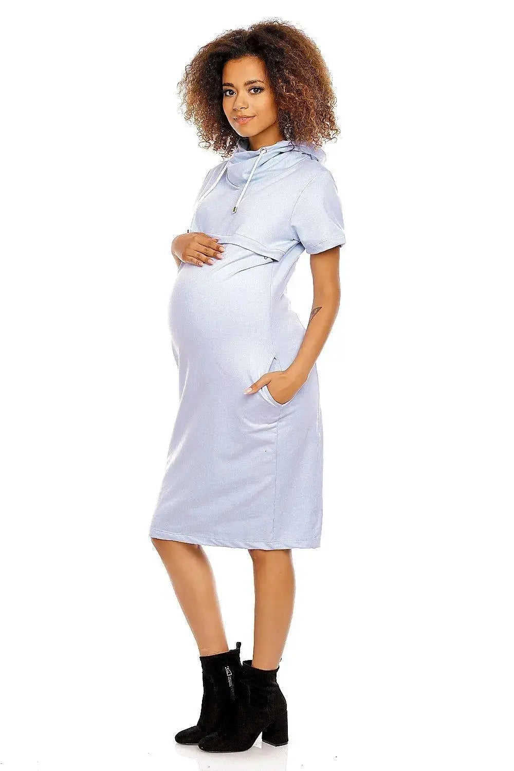 PeeKaBoo short sleeves pregnancy dress  Adomoo