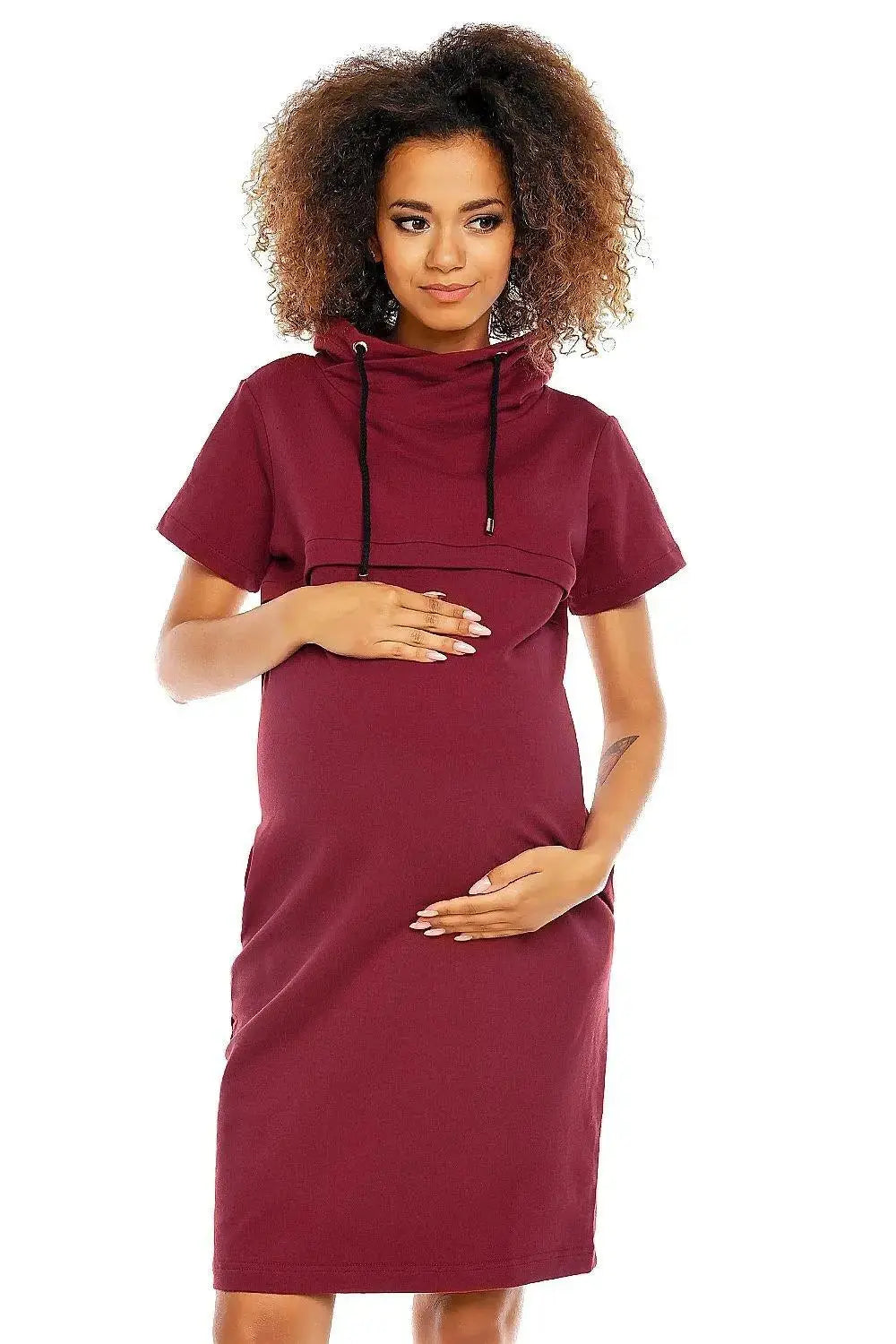 PeeKaBoo short sleeves pregnancy dress  Adomoo
