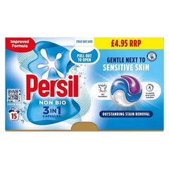 Persil 3 in 1 Washing Capsules Non Bio 15 Washes (Case of 4)  Adomoo