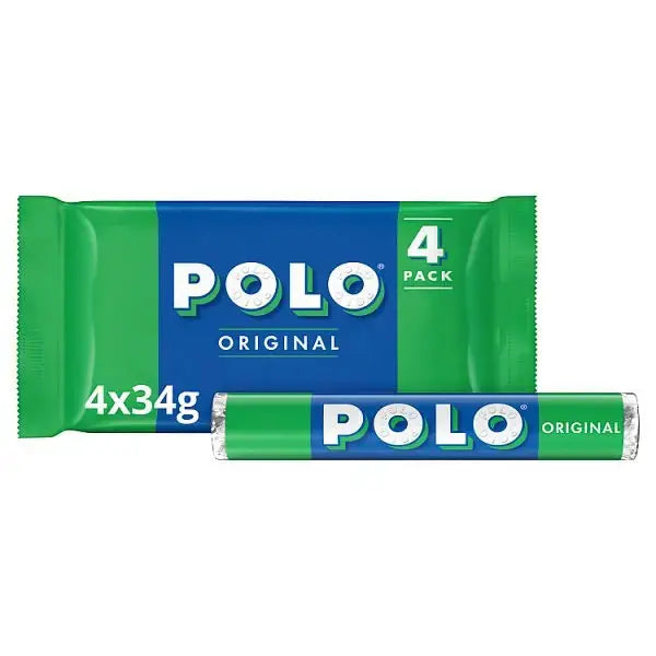 Polo Original Mint Tube Multipack 4 Pack 34g (Case of 36)  Adomoo