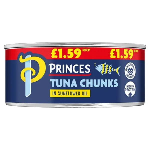 Princes Tuna Chunks in Sunflower Oil 145g (Case of 12)  Adomoo