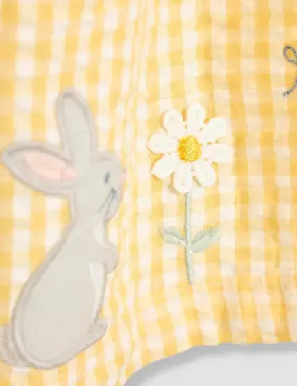 Pure Cotton Bunny Appliqué Dress (3 Mths-16 Yrs)  Adomoo