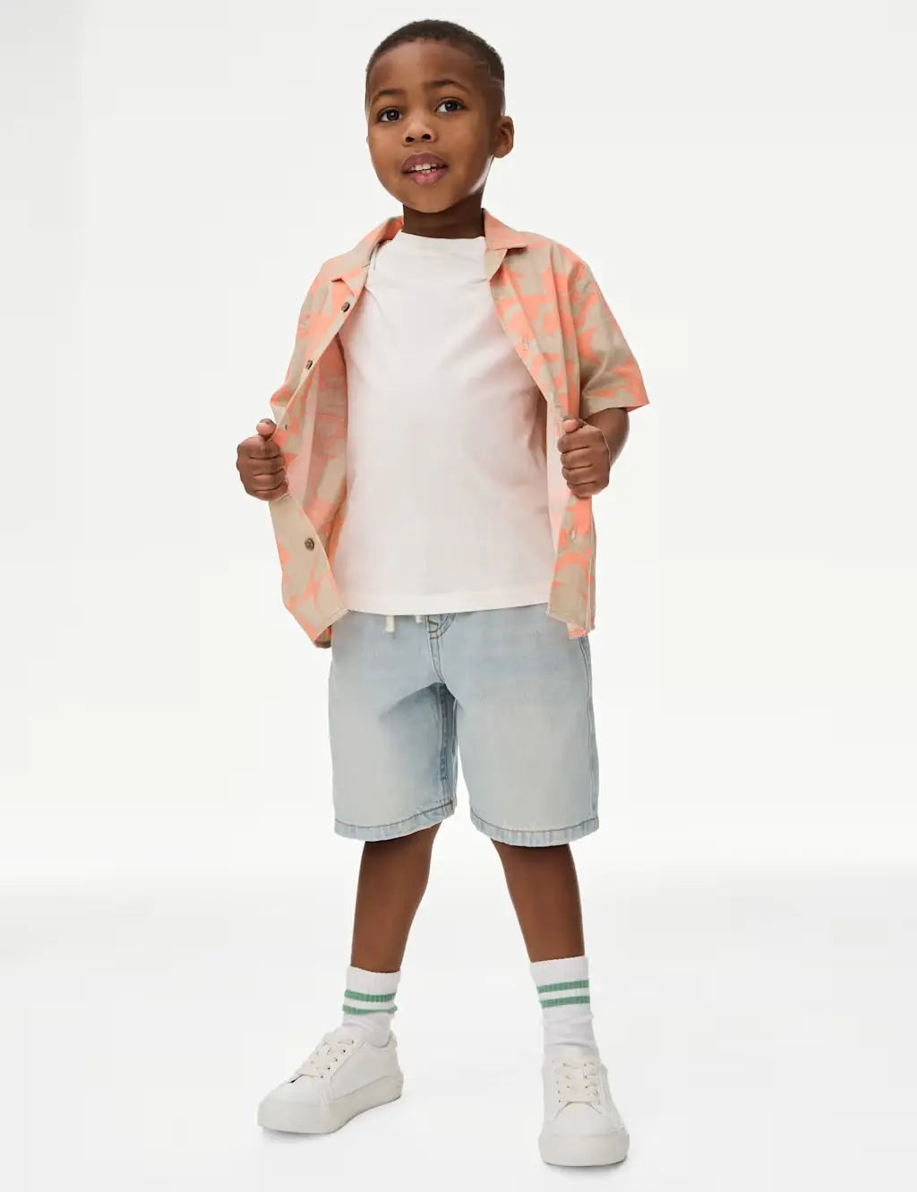 M&S Pure Cotton Printed Shirt & T-Shirt Set (2-16 Yrs)  Adomoo